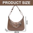 thumbnail image 2 of Nueva moda Otoño e Invierno bolso mensajero nicho cadena hombro PU axila bagkhaki, 2 of 6