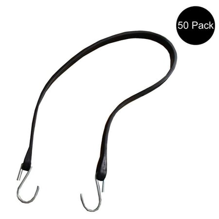 

50 Tarp Straps 31 Long Natural Rubber Bungee Cord Tie-Downs with S Hooks