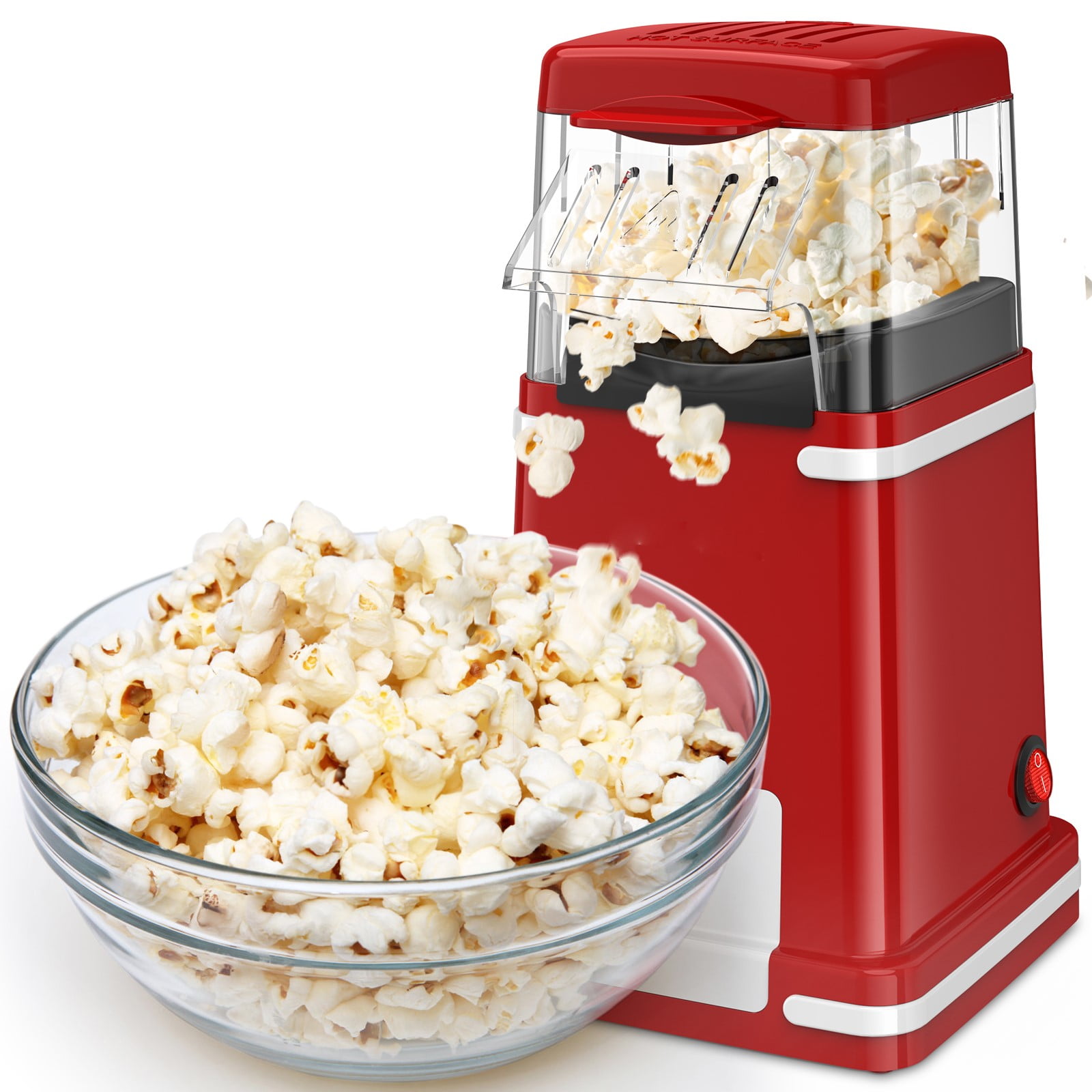Hirifull hot air popcorn maker, household popcorn maker, no oils, black