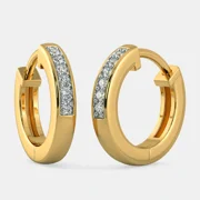 SILBERO INDIA Diamond Earrings In 18Kt Yellow Gold - The Elica Kids Huggies