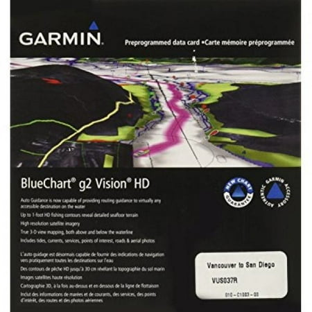 Garmin Bluechart G2 Vision Card - Garmin BlueChart g2 Vision Vancouver/San Diego Saltwater Map microSD Card