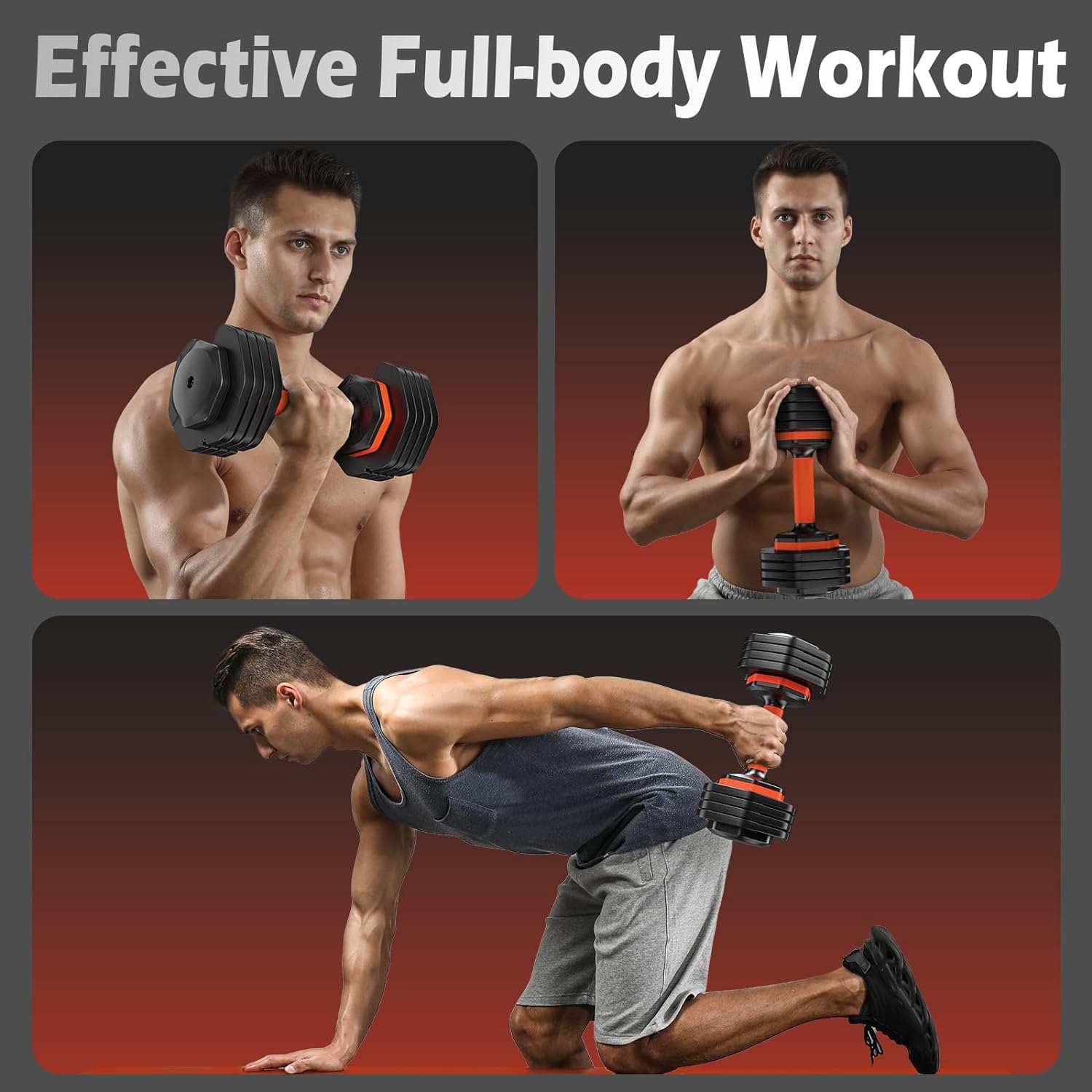 FED Fitness Adjustable Dumbbells, 25 lb Pair photo 7