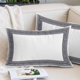 thumbnail image 2 of White Greek Key Small Pillow Covers, Geometric Greece Ancient Farmhouse Geo Soft Throw Pillow Cases with Invisible Zipper, Decorative Pillowcase Pillows Protectors for Sofa Bed Chair 12"x20", 2 of 9