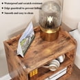 thumbnail image 6 of Mid  Modern Nightstand, 3 Tier Tall Wood Side Table with Open Shelves, Rustic Brown for Bedroom, Kids Room & Small Spaces, 6 of 6