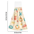 thumbnail image 6 of Yayeee Kitchen Hanging Hand Towels Set of 2 with Loop Bathroom Absorbent Tie Towel, Beach Pattern, 6 of 7