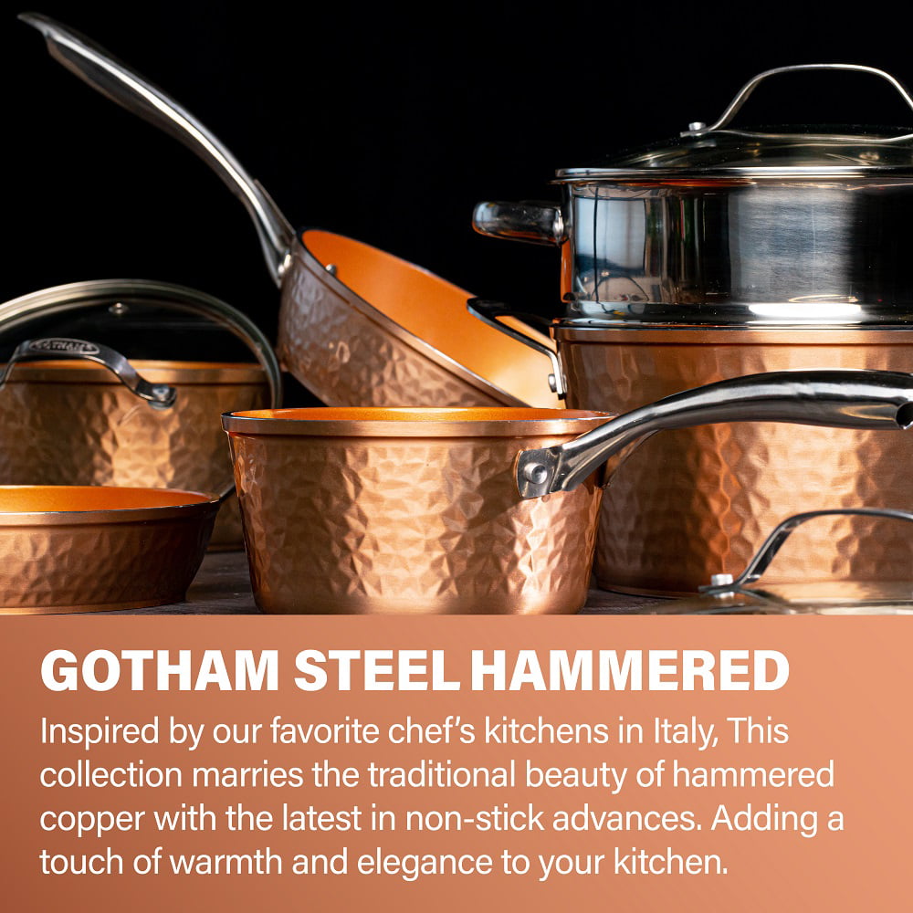 Gotham Steel Hammered Cookware Set (5 Piece) - Henery Hardware