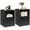 Black, variant on Giantex Set of 2 End Table, Bedside Nightstand w/Storage Cabinet & Open Shelf, Sofa Couch Side Table for Home & Office, White