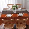 thumbnail image 3 of Burnt Orange Grey Table Cloth Waterproof Tablecloths, Vintage Stripe Farmhouse Wood Grain Tablecloth Dining Table Cover for Kitchen Party Tabletop Outdoor, Rectangle Tablecloth 52x70 Inch, 3 of 9
