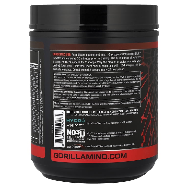 Gorilla Mind, Nitric Pre-Workout Bombsicle, 169 g, Stimulant Free