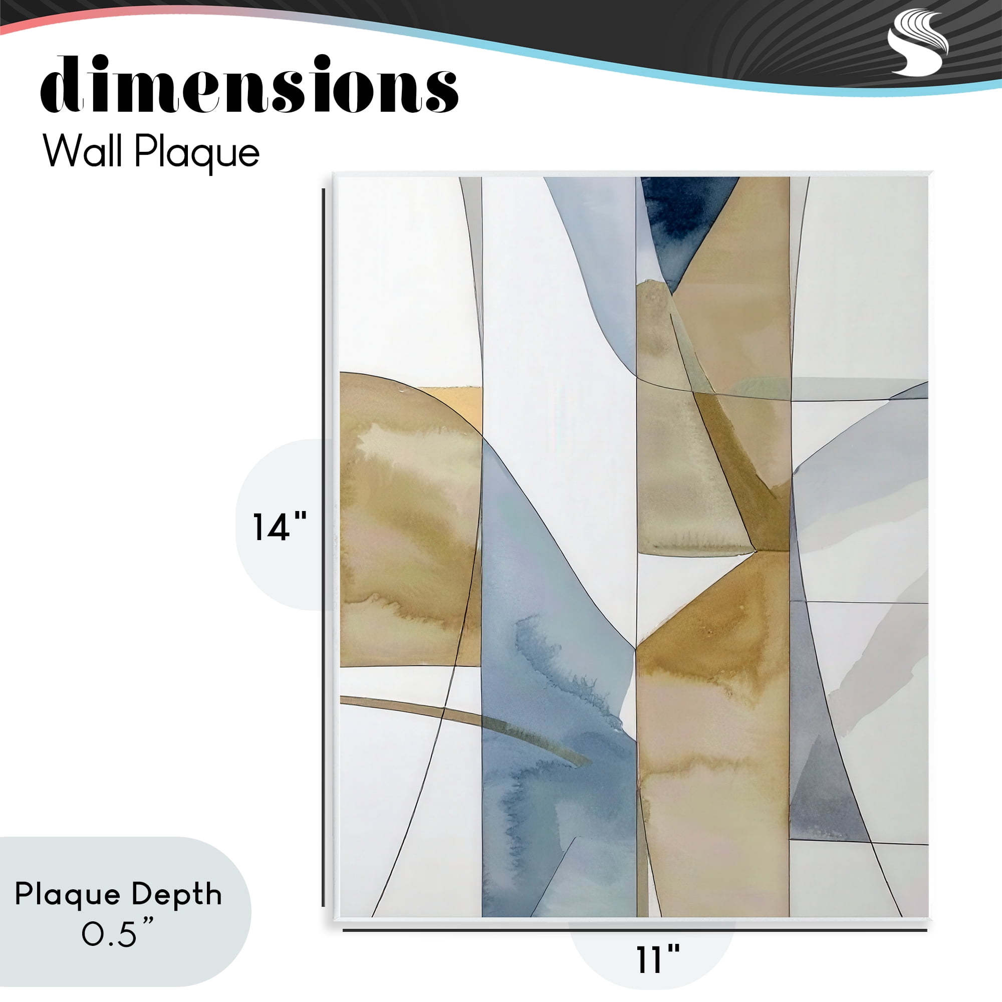 Stupell Industries Geographic Abstract Sections Wall Plaque Art, design by Alonza Saunders