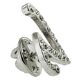 thumbnail image 2 of PinMart's Silver Plated Rhinestone Alphabet Letter V Lapel Pin, 2 of 3