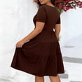 thumbnail image 6 of Kojanyu Women's Plus Size Solid Round Neck Short Sleeve Loose Mid-Calf Sleep Dress – Lightweight Casual Nightgown for Summer Lounging & Home Wear, 6 of 7