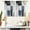 Blue, variant on Blue Black Grey Window Curtain Navy White Gray Abstract Geometric Art Aesthetic Minimalist Boys Mens Long Living Room Bedroom Drapes Treatment Fabric 1 Pair Home Decor, 42" W x 84" L, Modern