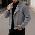 thumbnail image 6 of IWRICH Men's Modern Motorcycle Jacket Lightweight Zip up Long Sleeve Motorcycle Coat Slim Fit Lapel Outdoor Windbreak Grey S, 6 of 9