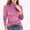 Hot Pink, variant on Blouses of Womens High Neck Soft Comfortable Polyester Golden Velvet Pleated Long Sleeve Tops Wine
