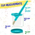 thumbnail image 3 of Vasos de pintura antiderrames para niños de 10 piezas con tapas de colores y juego de pinceles redondos grandes de 10 piezas con asas de plástico, 3 of 4