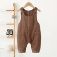 thumbnail image 2 of lnmuld Boys Pants Winter Girls Corduroy Padded Overalls Baby Toddler Jumpsuit with Snap Buttons Soft Warm Playwear for and Kids Solid Color Size:18-24 Months, 2 of 6