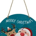 thumbnail image 3 of Northlight Santa and Reindeer "Merry Christmas" Disc Ornament - 8" - Blue and Red, 3 of 5