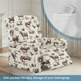 thumbnail image 4 of Renewold Cow Horse Sheep Chicken Print Recliner Slipcover Anti-Slip Extra Large Rustic Farmhouse Animal Recliner Cover 4 Pieces Universal Lazy Boy Recliner Chair Cover with Side Pocket, 4 of 8
