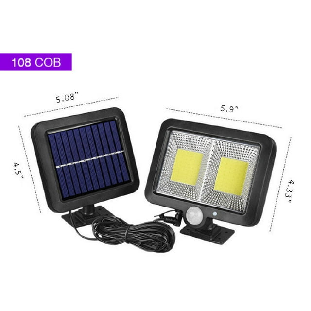 Solar Outdoor Motion Sensor 108 LED Lights with IP65 Waterproof with Wide Angle,Motion Super Bright Lighting, Easy-to-Install Split Solar Light for Front Door,Yard,Garage