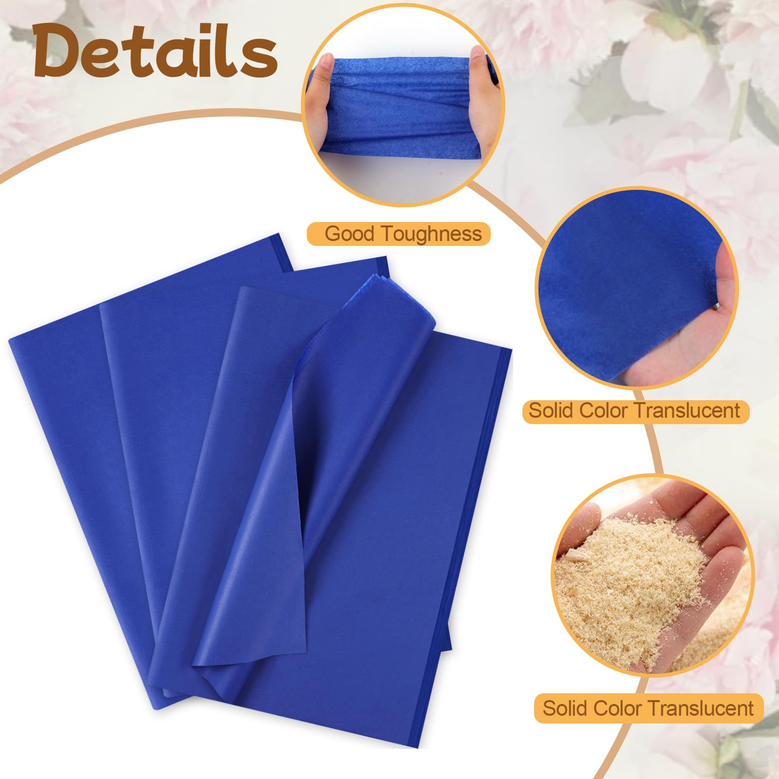140 Sheets Tissue Paper – 14 x 20 Inch, Bulk for Gift Wrapping, Wedding, Birthday, DIY Crafts, Arts, Decor, Available in Black, Blue, Green, Pink, and White
