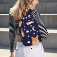 thumbnail image 7 of Balery Corgi Lying With Moons And Stars Vintage Canvas Backpack for Men and Women - Large Capacity, Durable Travel Laptop Bag for School, Work, Hiking, and Outdoor Activities, 7 of 7
