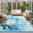 thumbnail image 2 of Area Rugs 3'x5', Teal Blue Coastal Carpet Runner Indoor Outdoor Rugs Home Decor Aesthetic, Summer Ocean Sea Shells Corals Non Slip Mats Washable Accent Rug for Living Room Bedroom, 2 of 8