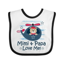 Inktastic Mimi and Papa Love Me Boys Boys Baby Bib