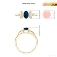 thumbnail image 4 of ANGARA Natural Vintage Style Oval Blue Sapphire Ring with Diamond Accents in 14K Yellow Gold for Women (Size-6x4mm) | September Birthstone, Anniversary, Jewelry Gift for Women | Natural Sapphire Ring, 4 of 8