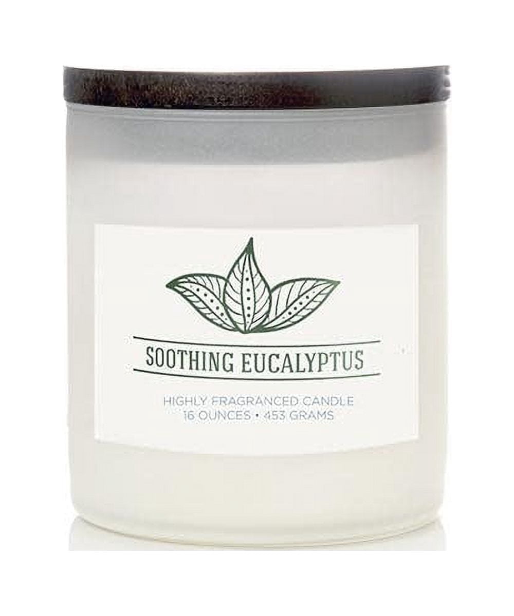 Colonial Candle Wellness Soothing Eucalyptus Candle, 2 Wick, 16 oz, 60 Hours Burn, Woody & Earthy