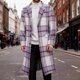 thumbnail image 2 of Kalauyu Men's Casual Notched Collar Plaid Single Breasted Wool Blend Formal Trench Top Coat, 2 of 6