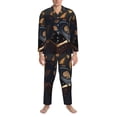 thumbnail image 3 of Hirioo Casino Cards Poker for Men's Pajama Sets 2 Piece Pjs Men's Long-Sleeved Pajama Set Button Down Sleepwear,S-XXL-X-Large, 3 of 7