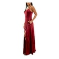 thumbnail image 3 of CITY STUDIO Womens Burgundy Slitted Spaghetti Strap Full-Length Formal Fit + Flare Dress Juniors 1, 3 of 4