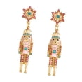 thumbnail image 3 of Segolike 2xChristmas Earrings Nutcracker Earrings Unique Cute Dress up Holiday Earrings Pink, 3 of 8