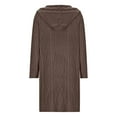 thumbnail image 4 of Lovskoo 2024 Cardigan Sweaters for Women Open Front Trendy Long Sleeve Solid Color Warm Coat Oversized Winter Outerwear Tops Coffee, 4 of 5