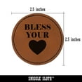 thumbnail image 2 of Bless Your Heart Southern 2.5" Faux Leather Round Engraved Iron-On Patch - Brown, 2 of 6