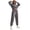 30# Gray, variant on Womens Cropped Quarter Zip Sweatsuit Drawstring Hem Half Zip Stand Collar Top Cuffed Jogger Pants Set Casual Streetwear Tracksuit Gray XXL