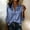 Blue, variant on Button Down Ladies Summer Tops Trendy Casual Shirts Striped Collared Relaxed Fit Blouse Blouson Long Sleeve Office Wear White