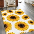 thumbnail image 4 of 4x6 Washable Area Rug, Yellow Sunflower Flower Non-Slip Rectangle Rug for Living Room Office, Black Background Abstract Vintage Floral Indoor Accent Floor Mat for Home Decor, 4 of 9
