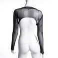 thumbnail image 2 of Women See-Through Mesh T shirt Long Sleeve Transparent Open Front Crop Tops, 2 of 11