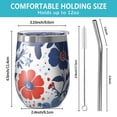 thumbnail image 5 of 12oz Stemless Wine Tumblers Pioneer Flower Vacuum Insulated Stainless Steel Travel Tumbler Cups Mug with Lid and Straw for Champaign,Cocktail,Beer with Cleaning Brush, 5 of 5