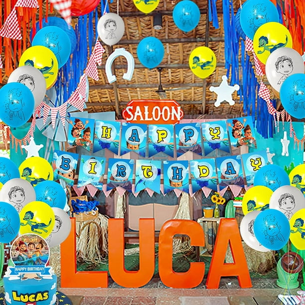 Htooq Luca Party Decorations Set, Cartoon Anime Theme Birthday Supplies Banner Balloons For Luca Fans Party Supplies Decor - - Other 