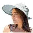 thumbnail image 3 of XINPING Women's Wide Brim Sun Visor Hat, Lightweight Breathable UV Protection Cap with Bow Tie Back for Beach, Travel, Gardening and Summer Activities, 3 of 5
