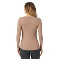 thumbnail image 2 of Women's Cuddl Duds® Stretch Rib Long Sleeve Crew Henley Top, 2 of 4