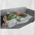 thumbnail image 6 of Hamsa Soft Flannel Fleece Throw Blanket, Middle Hamsa with Defense of Evil Eye Theme, Cozy Plush for Indoor and Outdoor Use, 50" x 70", Green Red, by Ambesonne, 6 of 6