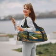 thumbnail image 6 of Rocae Sunflowers At Sunset Print Hand Travel Bag Travel Duffel Bag and Fitness Bag, Women's Waterproof Weekend Tote, Men's Travel and Fitness Essentials, 6 of 7