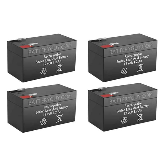 BatteryGuy Full River HGL1.2-12 replacement 12V 1.2Ah battery - BatteryGuy brand equivalent (qty of 4)