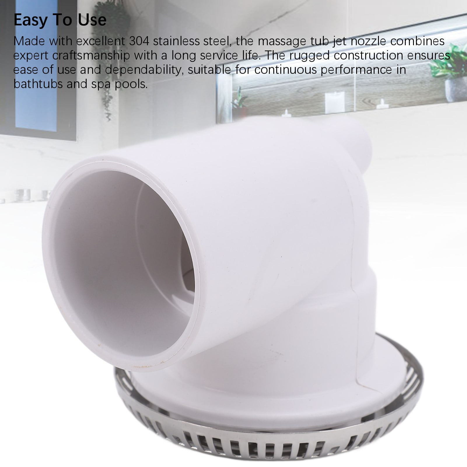 Unbranded Bathtub Jet Nozzle, 304 Stainless Steel & PVC Detachable Exquisite Water Outlet Pool Jet Nozzle for SPA Massage Tub, Hot Tub, and Hydrotherapy Pools