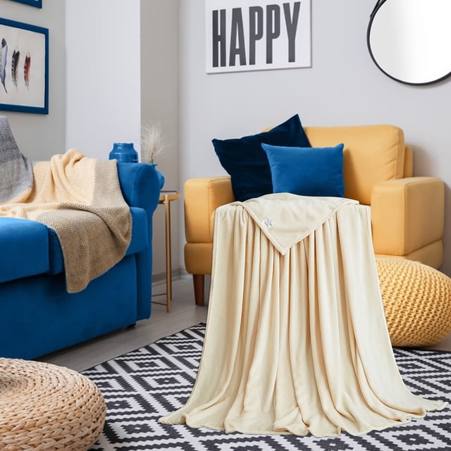 59x79IN Best Comforters, Solid Color Blanket Coral Velvet Short Fleece Cover Blanket Skin Friendly Double Sided Cold Effect Blankets, for Couch, Transfer Heat to Keep Body Cool Night Sweats
