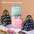 thumbnail image 4 of Eigraketly Fiambrera portátil, bolsa de tela impermeable, enfriador térmico de alimentos, bolsa de almacenamiento de Picnic con aislamiento de flores, Kits de desorden para acampar Verde claro Eigraketly OD027724-02, 4 of 6